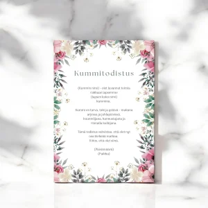 Tulostettava / digitaalinen Kummitodistus, kustomoitu kummitodistus (eri värejä)