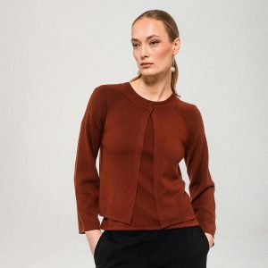 Blanka-neuletakki, tumma kupari